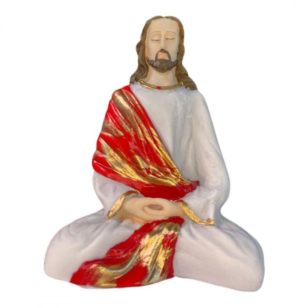 Escultura Jesus Meditando 21 cm em Resina