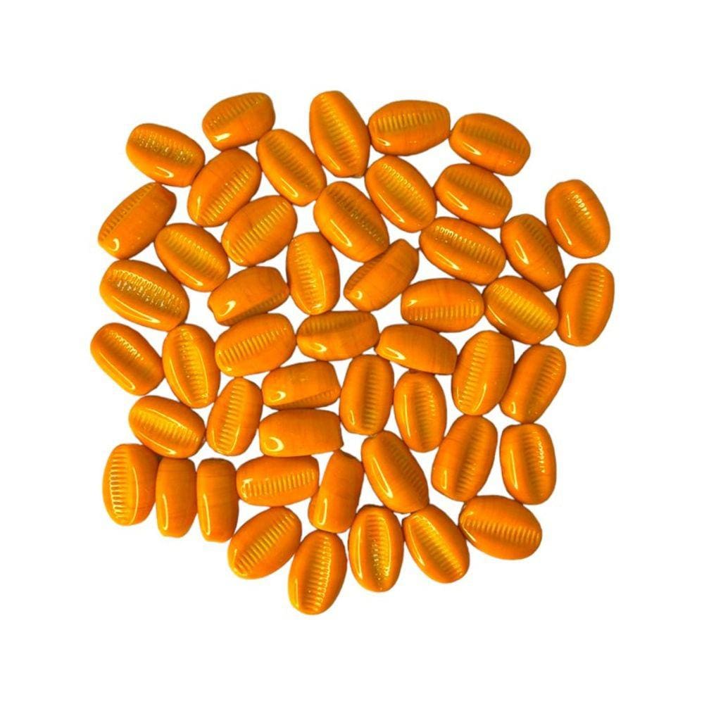 Kit c/ 10 Firmas de Búzios 22 mm Laranja Murano Guias