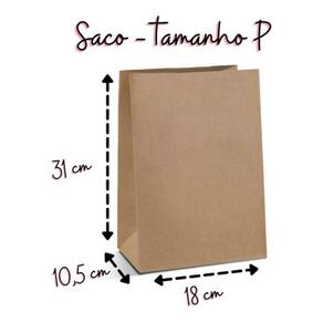 100 Sacos Kraft Delivery Embalagem Tam P 31x18x10