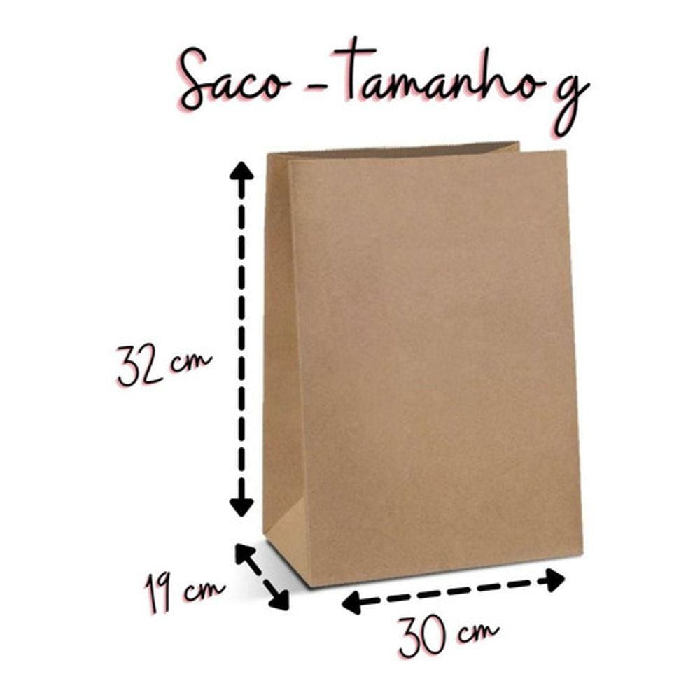 100 Sacos Kraft Delivery Embalagem Tam G 32x30x19 Kit