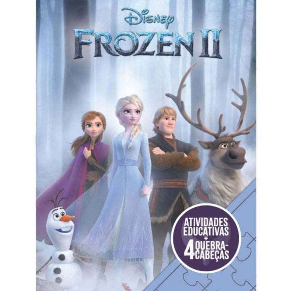 Kit Atividades E 4 Quebra Cabecas Frozen 2