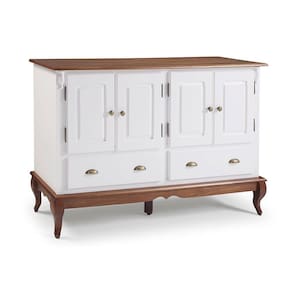 Balcão Buffet 4 Portas 2 Gavetas Hannover 60815 Linz Móveis - Branco/Imbuia