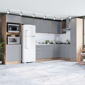cozinha completa campanele 14 ptg 4 gv castanho e cinza