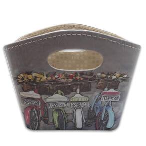 Porta Revista ou Cesto de Flores Bolsa Vintage Bike 20x16cm