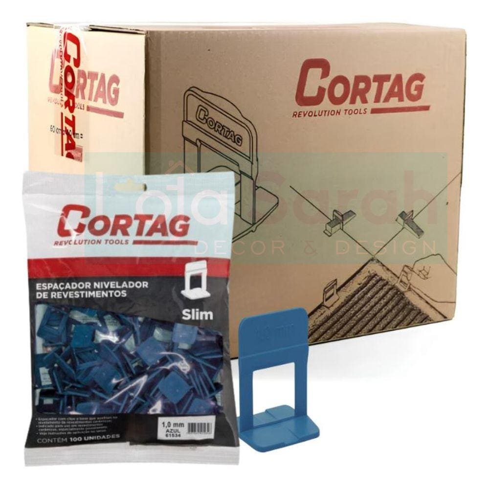 ESPAÇADOR NIVELADOR SLIM 1,0 mm AZUL CAIXA C/1000 PÇS 62416