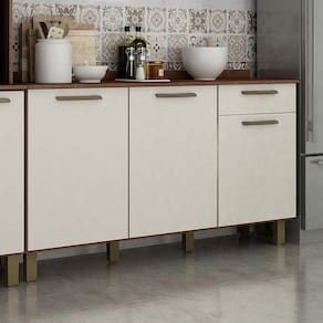 Balcão de Cozinha 3 Portas 1 Gaveta 120 cm Zafira Valdemóveis