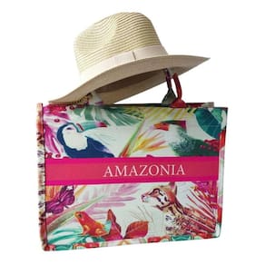 Kit Praia Bolsa + Chapéu Feminino Praia Piscina Varias Cores