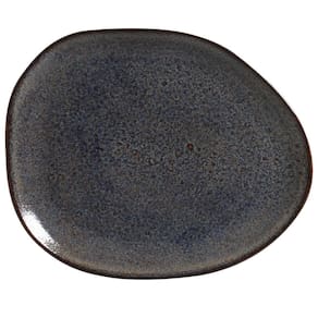 Conjunto c/ 6 Pratos Raso Oval Orgânico Titanium 31x24x2,5cm