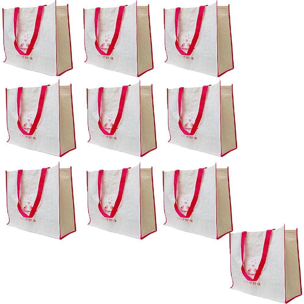 Bolsa Ecobag Ecologica Sacola De Ombro Compras Mercado Reutilizavel Kit 10 Uni Dobravel Economica Multiuso