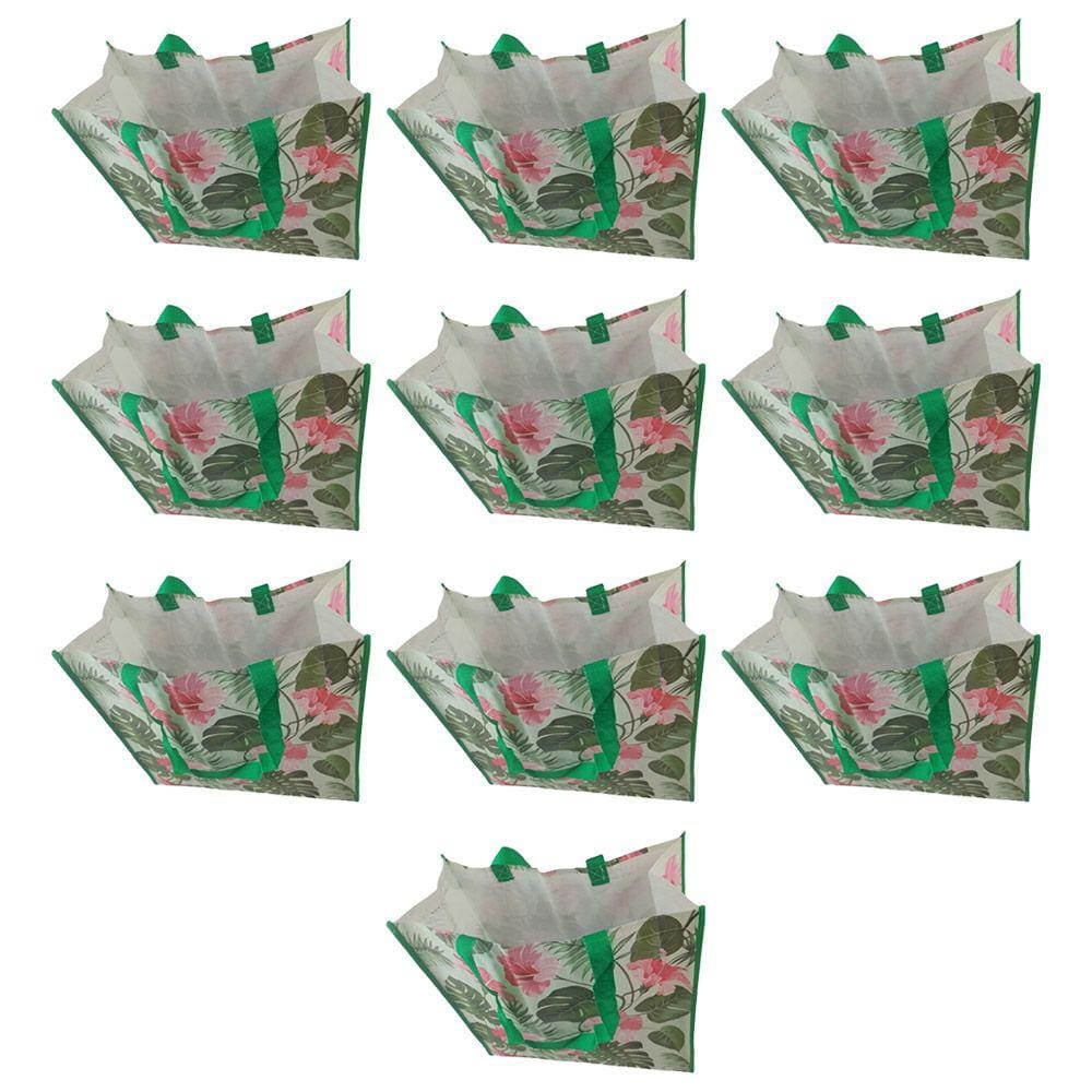 Bolsa Ecologica Ecobag Sacola de Ombro Alça Kit 10 Unidades Pratica Compras Resistente Feira Resistente Lavavel Reutilizavel