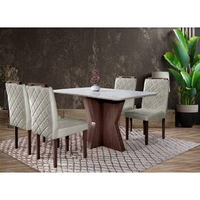 Conjunto Sala de Jantar Cristal Mesa e 4 Cadeiras Móveis Mix