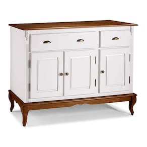 Balcão Buffet 3 Portas 2 Gavetas Hannover 60803 Linz Móveis - Branco/Imbuia