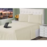 Jogo de Lençol 4 Peças Ponto Palito Queen 400 Fios 1,98 X 1,58 Metros Branco Casa Dona