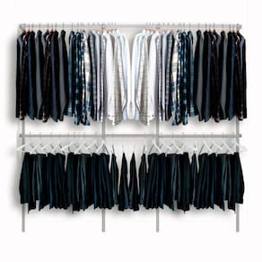Arara cabideiro aramado trilho parede closet loja suspenso Br 2,50 m