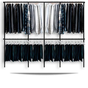 Arara cabideiro aramado trilho parede closet loja suspenso Pt 3,10 m