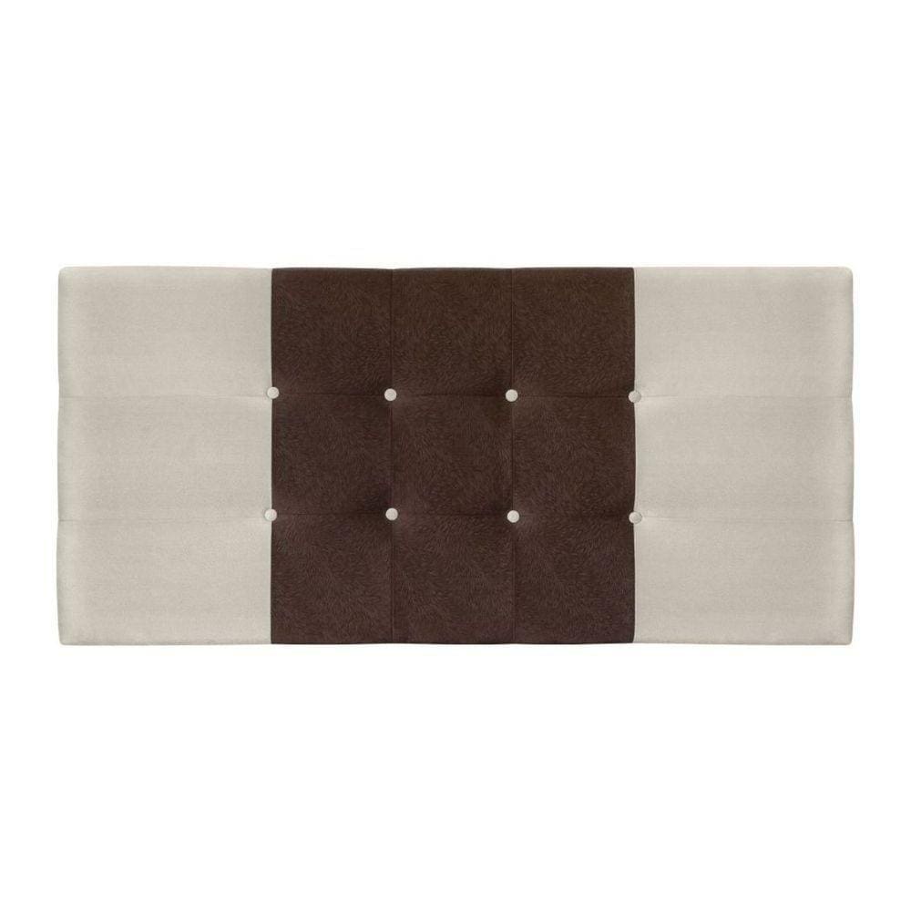 Cabeceira Painel Cama Box Queen 160Cm Nina Suede Bege Marrom