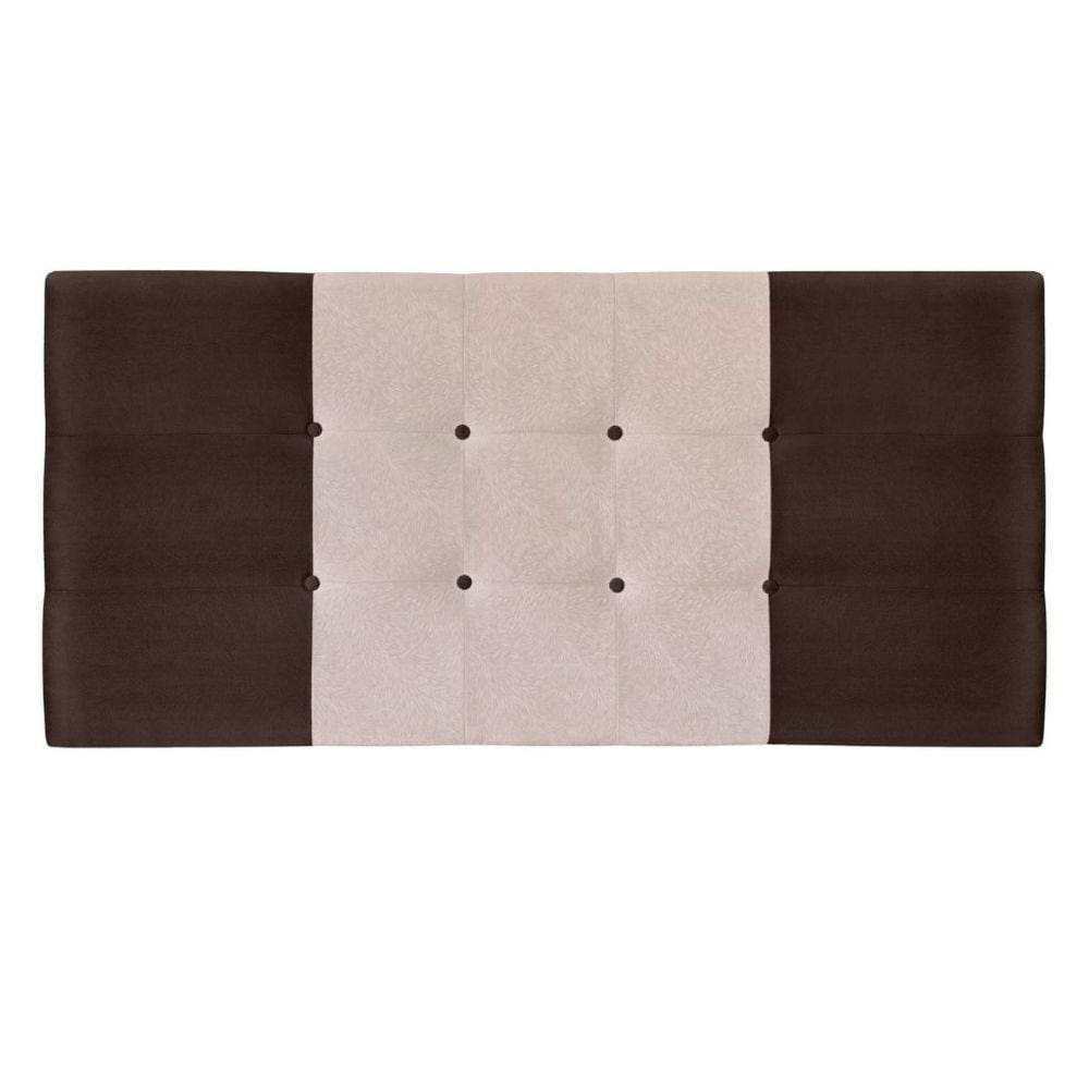 Cabeceira Painel Cama Box Queen 160Cm Nina Suede Marrom Bege