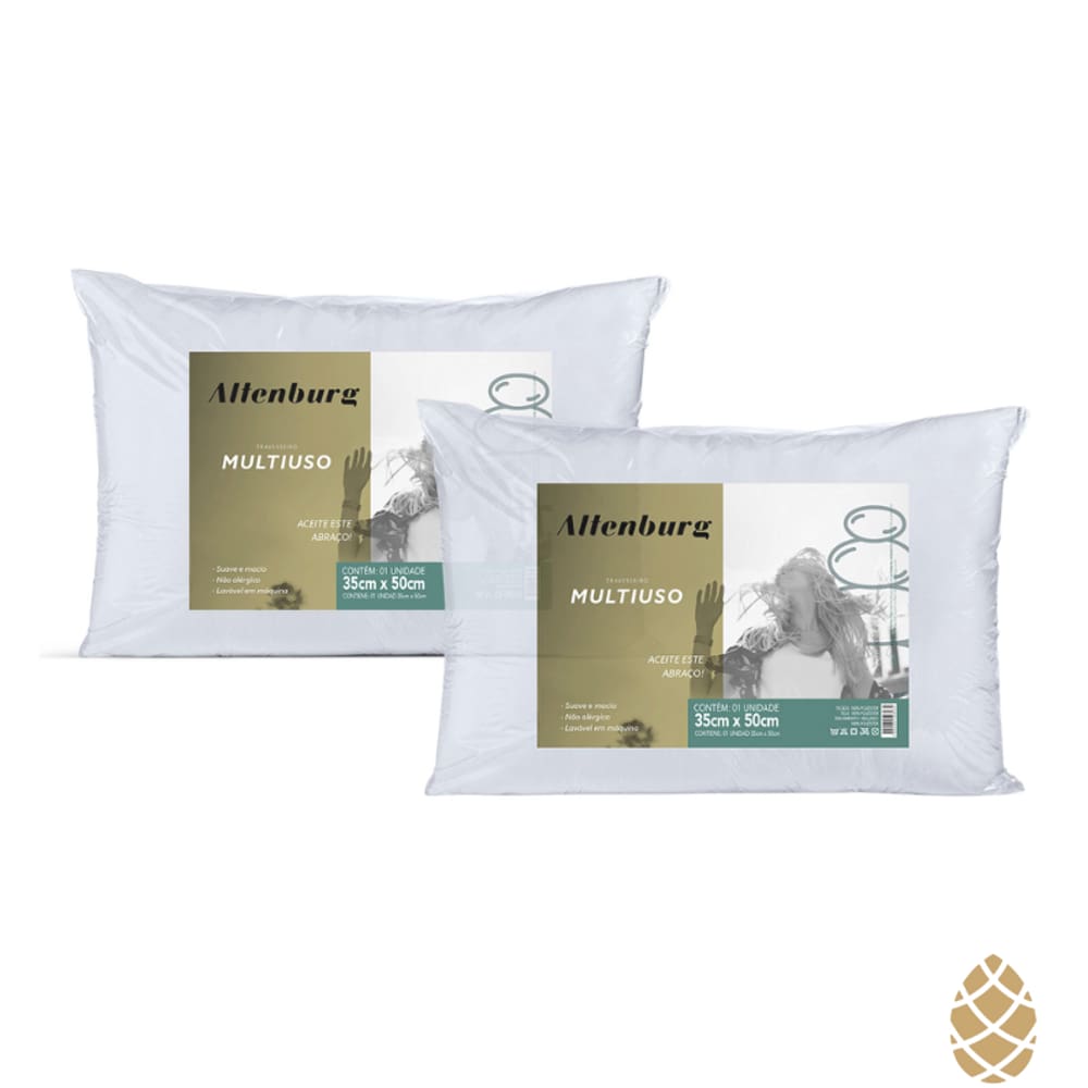 Kit 2 Travesseiros Altenburg Multiuso 35cmX50cm Branco