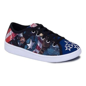Tênis Infantil Masculino Capitão América Vingadores Marvel Nº32 Cor Azul - Sugar Shoes