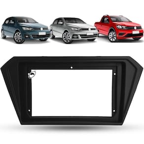 Moldura De Painel 2 Din 9 Polegadas Gol Saveiro Voyage G7 G8 2017 Em Diante - Preto