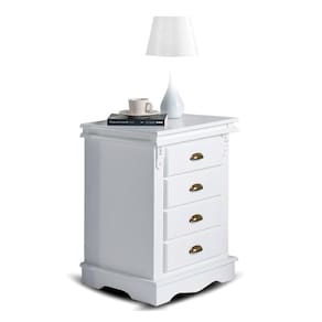 Mesa de Cabeceira 4 Gavetas Manchester 2044 Linz Móveis - Branco