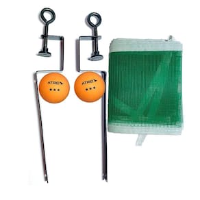 Kit Ping Pong Tenis De Mesa Classic Rede com Haste 2 Bolas Verde Nylon Atrio