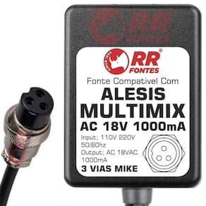 Fonte Ac 18Vac 1A Para Mesa De Som Dj Mixer Alesis Multimix