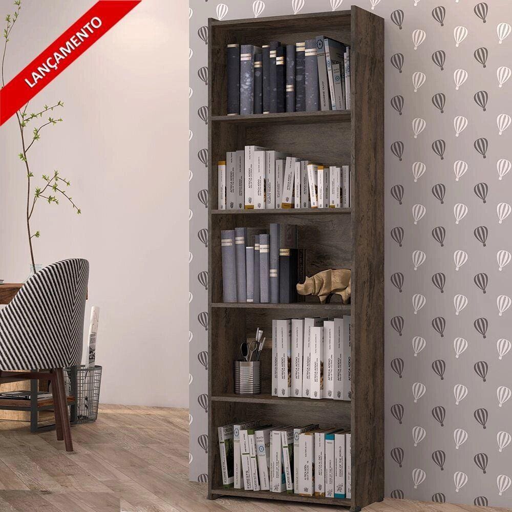 Estante Para Livros Suíça 4 Prateleiras 5 Nichos - Castani