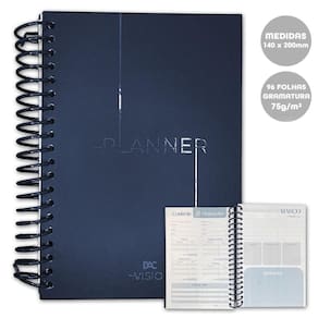 Planner Permanente A5 Com Espiral Dac Vision Azul 96Fls 75G