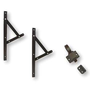 Kit Janela Maxim-Ar Braço 20Cm + Fecho Gatilho Marrom
