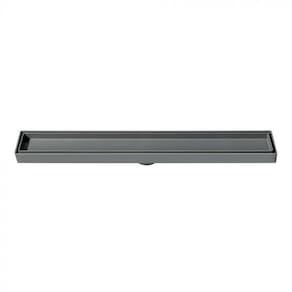 Ralo Seca Piso Invisível 5X50Cm Oculto Porcelanato Cinza