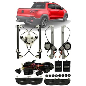 Kit Vidro Elétrico Fiat Nova Strada 2020 2021 4 Portas Completo Dianteiro e Traseiro Sensorizado