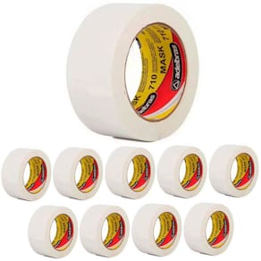 10 Rolos Fita Crepe Larga Adesiva Papel 48mm x 50 metros Adelbras