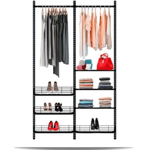 Guarda roupa closet aramado aberto armário modulado roupeiro 1,30 PT