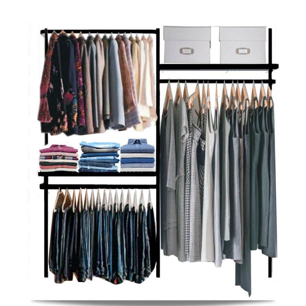 Closet arara aramado trilho parede super resistente moderno 1,90 PT