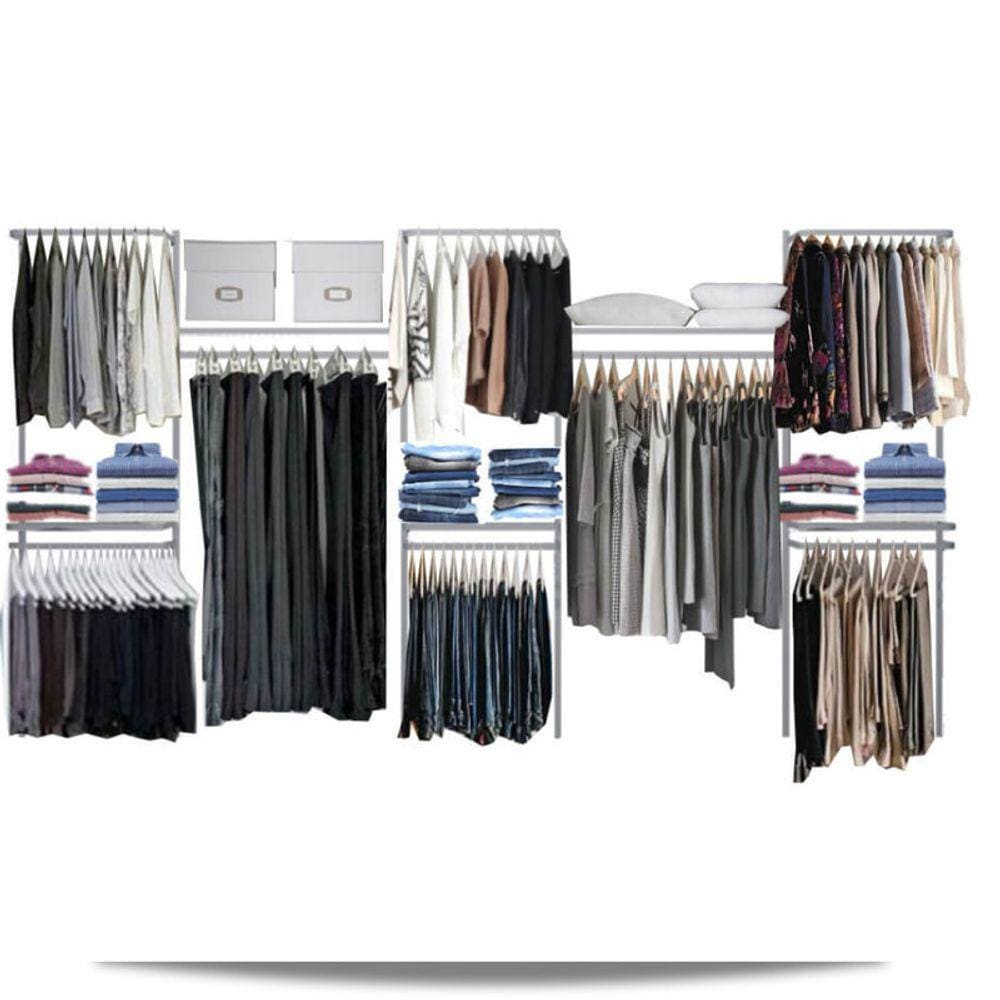 Closet arara aramado trilho parede super resistente moderno 3,70 BR