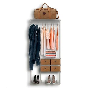 Cabideiro Arara Closet Casal Prateleira Aço Aramado - 1,00m BR