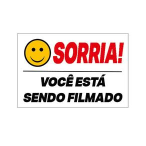 Placa de Aluminio "sorria Voce ESTA Sendo Filmado" 10X15