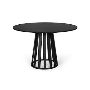 Mesa de Jantar Redonda 4 Lugares 90cm em MDF Gabi Preta - Straub Web