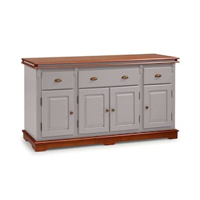 Balcão Buffet 4 Portas 3 Gavetas Manchester 2048 Linz Móveis - Off White/Imbuia Glazer