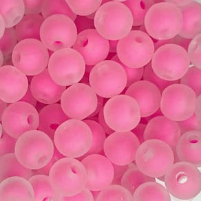 Miçanga Bolinha Fosca com Miolo Rosa Pink Contas Passante 8mm 360pç Para Fazer Pulseira Montar Colar