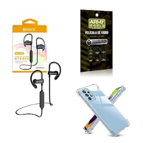 Kit Capinha Samsung A54 + Fone De Ouvido Esportivo HS188 + Película de Vidro 3D