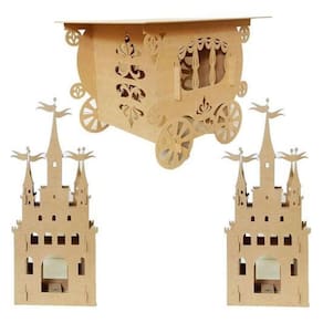 Kit Mdf Cru Mesa Carruagem Cubos Castelo