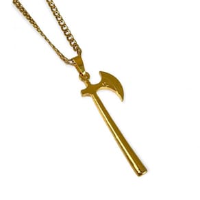 Colar Corrente Pingente Caboclo Machado 4,3 cm Dourado