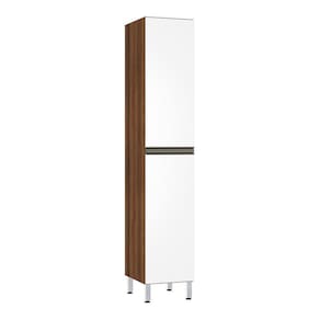 Paneleiro Simples 40cm 2 Portas Nogueira C/Branco Polar