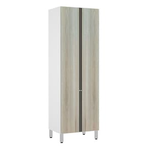 Paneleiro Torre 70Cm 5 Prateleiras Pérola Branco C/ Legno Cr