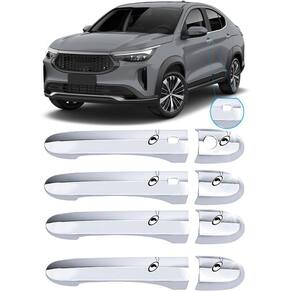 Aplique Maçaneta Cromado Com Furo Keyless Fastback 2022 Diante