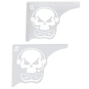 Mão Francesa Aço Branco 20cm Caveira Gamer Decorativa para Prateleira Zarg