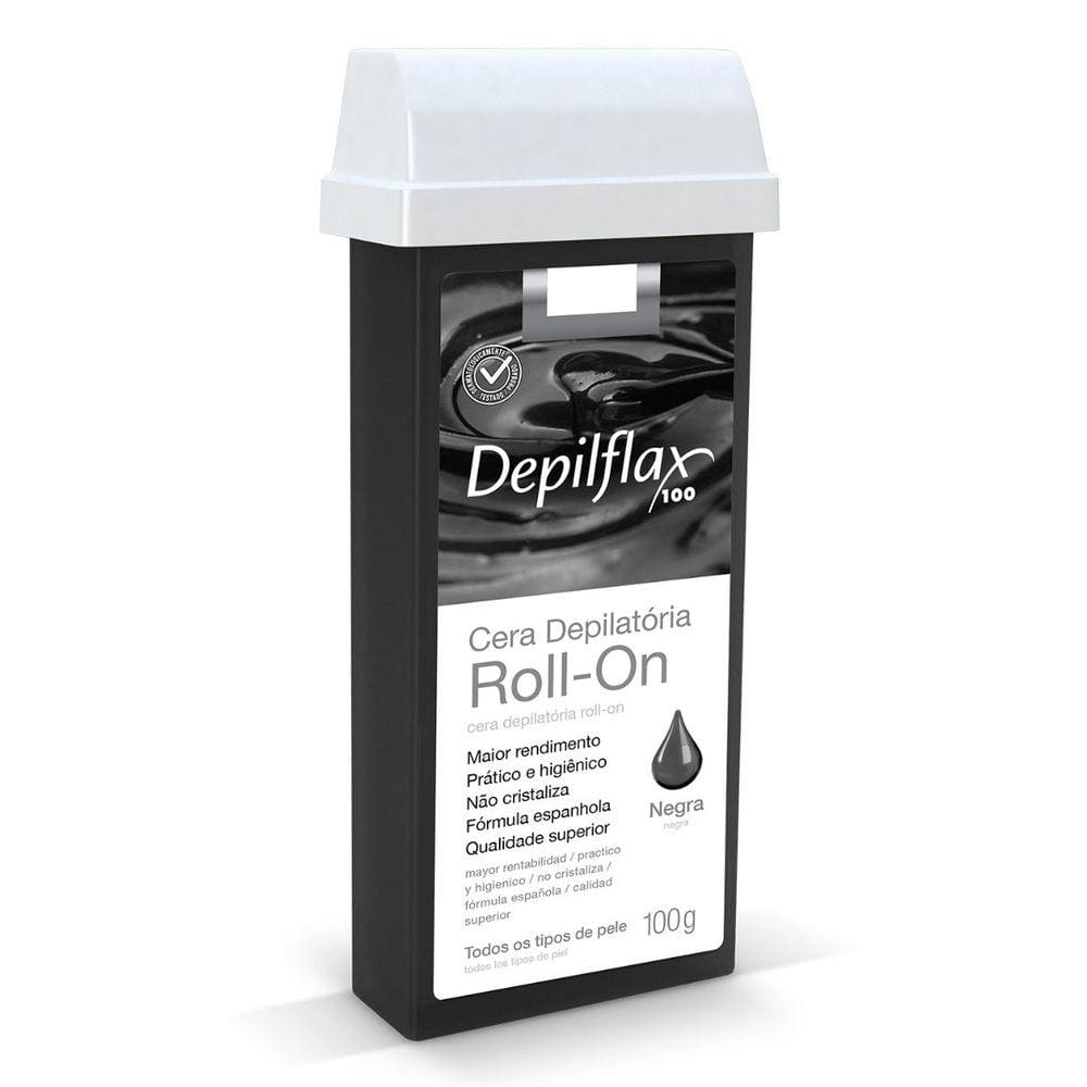 Cera Depilatória Depilflax Roll-On Negra 100G