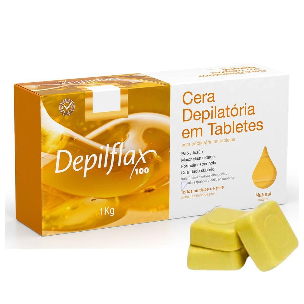 Cera Depilatória Depilflax Em Tabletes Natural 1Kg